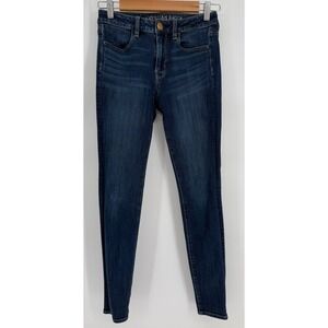American Eagle 360 Super Stretch Skinny Jeans Dark Wash Womens Sz 2R